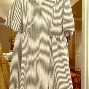 NWT, Striped, quarter length cotton dress